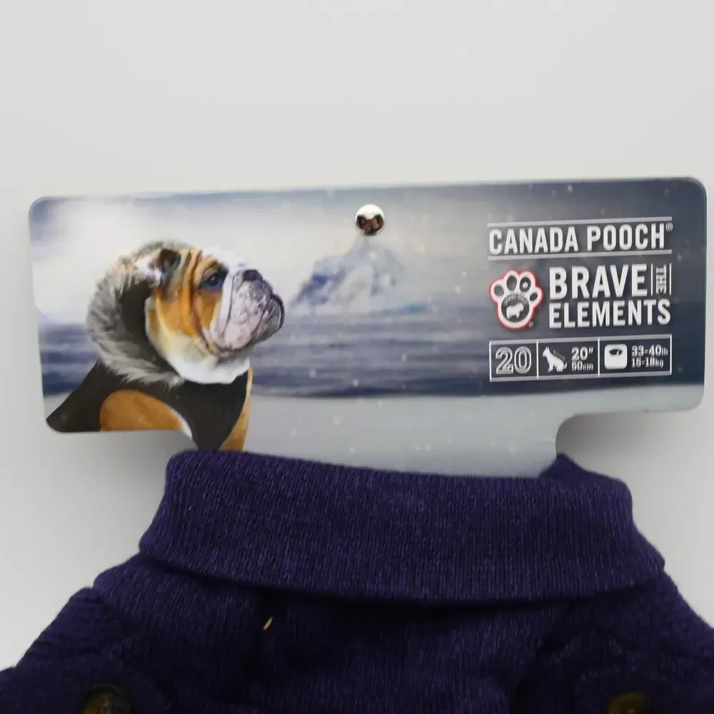 NEW Canada Pooch Brave the Elements Cargo Cardigan Sweater Blue 20